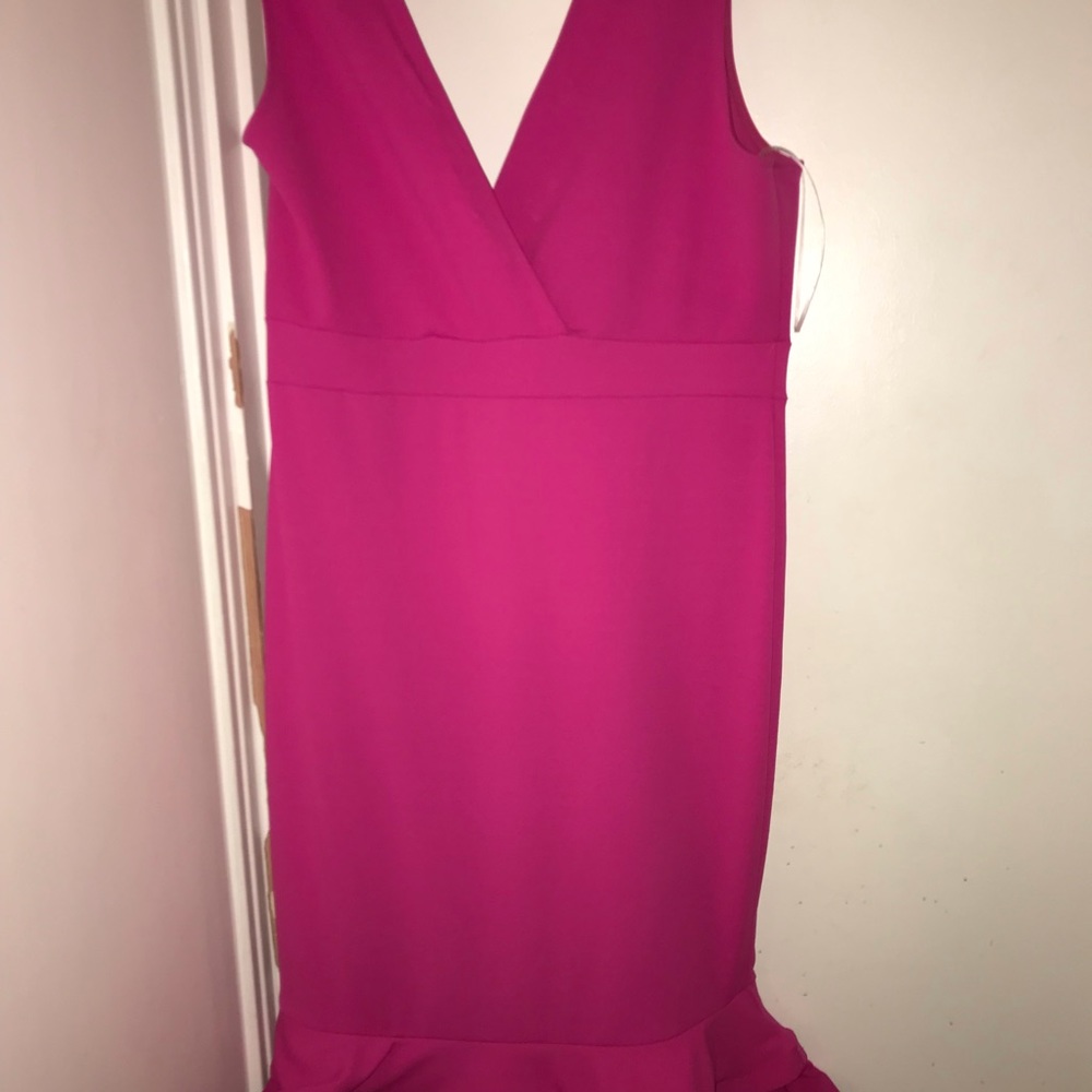 Hot Pink Formal Dress with Ruffle Bottom - Picture 4 of 5